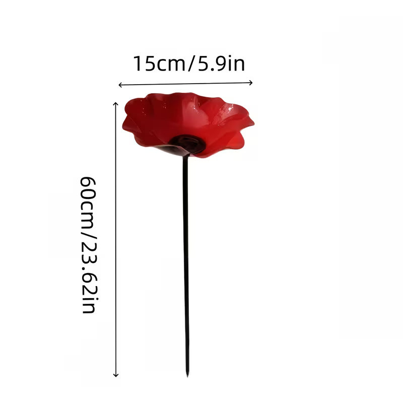 [3D] 2pcs 5.9-Inch Wrought Iron Garden Decoration - Outdoor Bird And Bee Watering Station